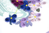 Carte de vœux bouquet de violettes en papier roulé