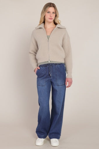 WIDE COLLAR CARDIGAN