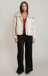 KNIT COLLAR PUFFER