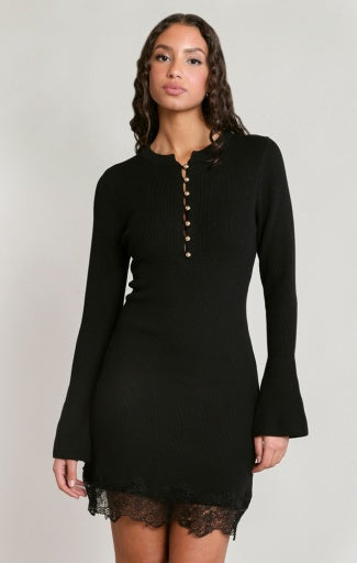 LACE HEM MINI DRESS