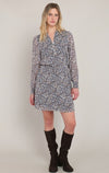 BELTED BUTTON DETAIL DRESS