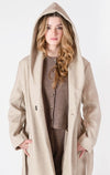 manteau à capuche ceinturé