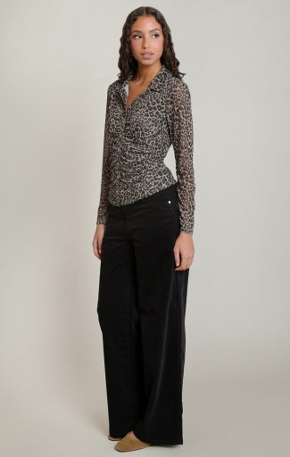 LEOPARD MESH SHIRT