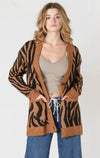 cardigan à motifs boutonné devant