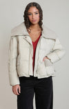 KNIT COLLAR PUFFER