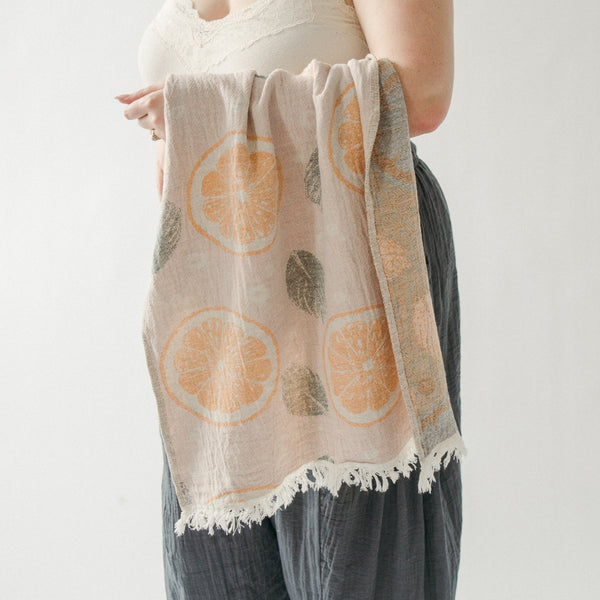 Serviette à mains – Orange et Feuilles