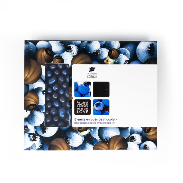 Perles bleuets sauvages enrobés de chocolat noir 70%