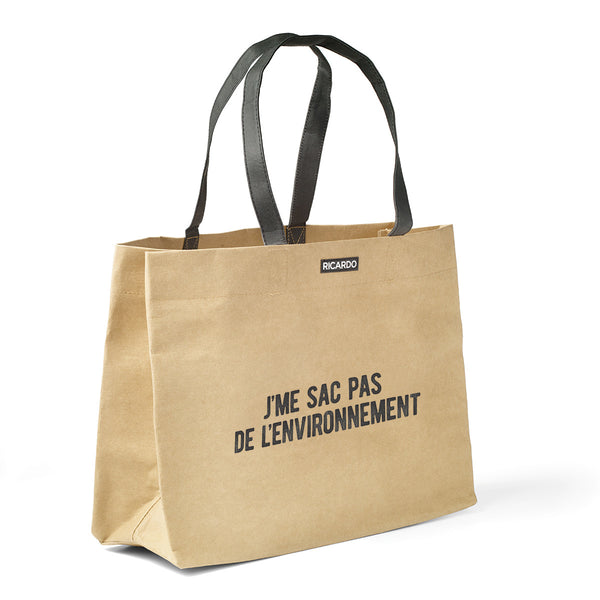 Sac à emplette réutilisable et lavable en papier recyclé brun Ricardo